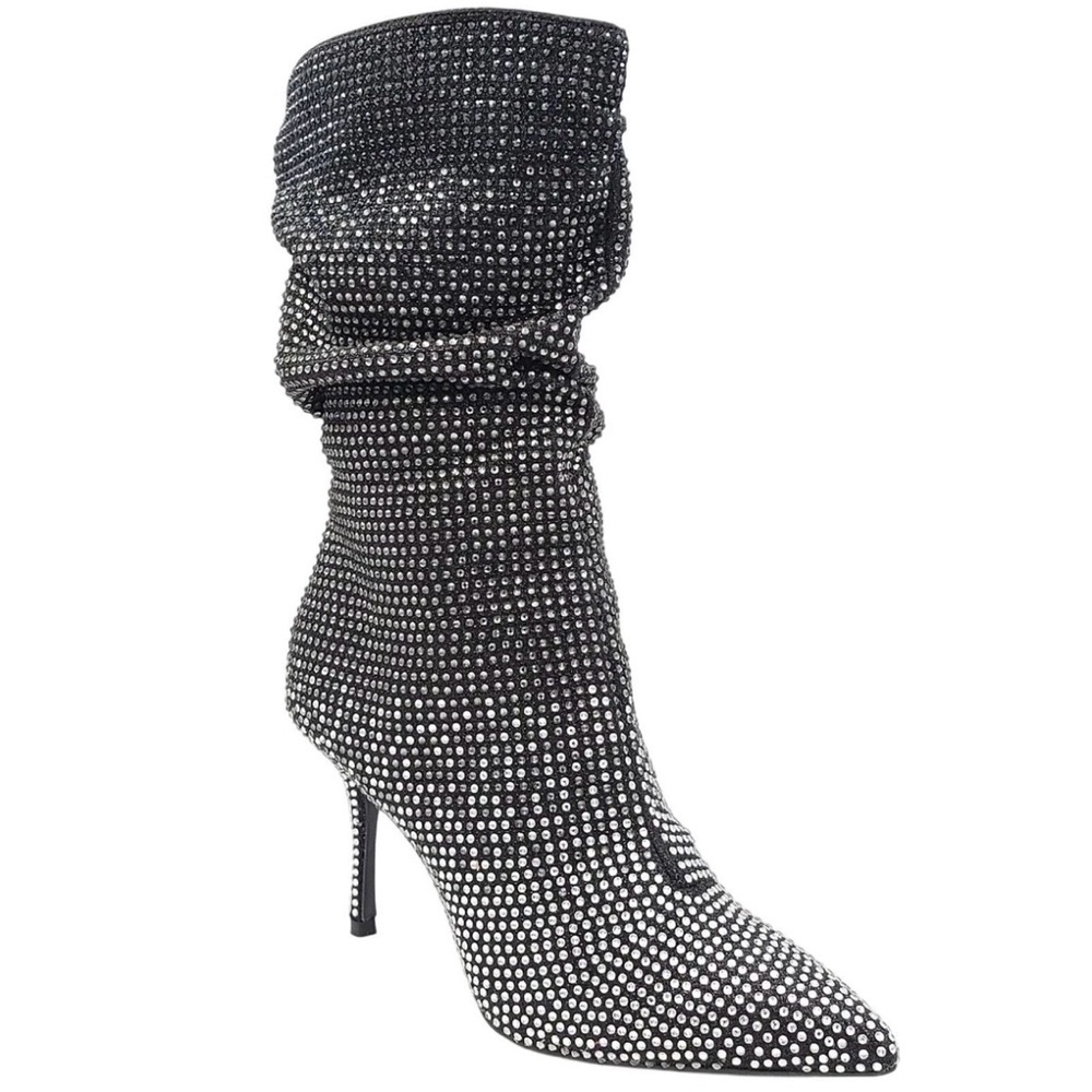 Thalia Sodi Black Rhinestone Heeled Boots